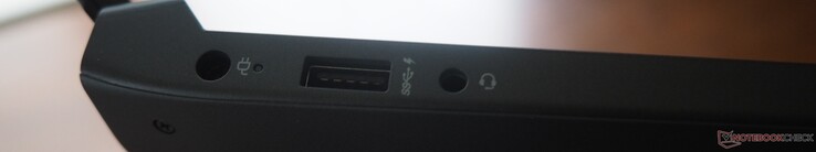 Lewa strona: DC-IN, USB-A 3.0, wejście/wyjście liniowe