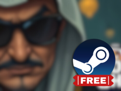 Oil Sheik zawiera elementy symulacji, układanki i handlu akcjami. Na zdjęciu niewyraźna miniatura okładki gry z nałożonym logo Steam (źródło obrazu: Steam - edytowane)