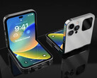 Obraz koncepcyjny wyobrażający sobie, że Apple zbudowałby iPhone'a na bazie obudowy Galaxy Z Flip. (Źródło obrazu: Technizo Concept)