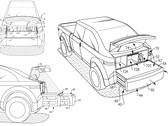 Ford F-150 Lightning może wkrótce otrzymać akcesorium do bagażnika, które znacznie zwiększy jego użyteczność w porównaniu z dwumiejscowym bagażnikiem Cybertrucka. (Źródło zdjęcia: Publikacja zgłoszenia patentowego USA)