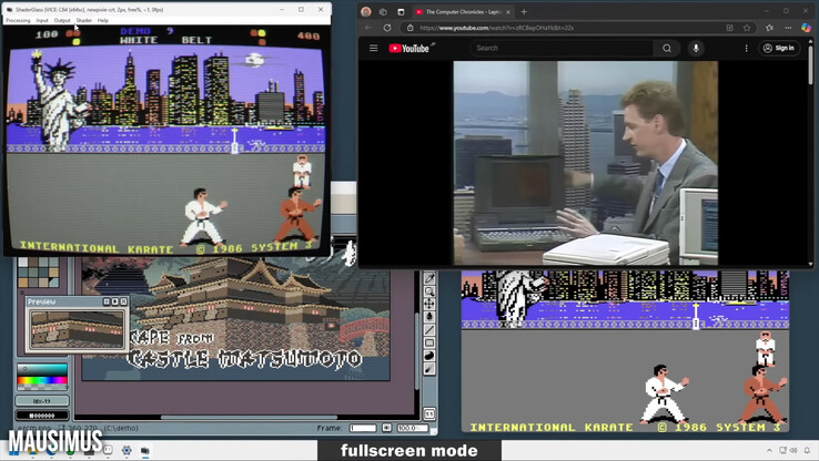 Kontener ShaderGlass może być używany z shaderem OLED BlurBusters CRT 240 Hz, aby przekonująco emulować klarowność ruchu CRT (i inne aspekty obrazu, w tym ulepszoną grafikę pikselową), ale ma znaczny narzut na GPU. (Źródło obrazu: Digital Fou