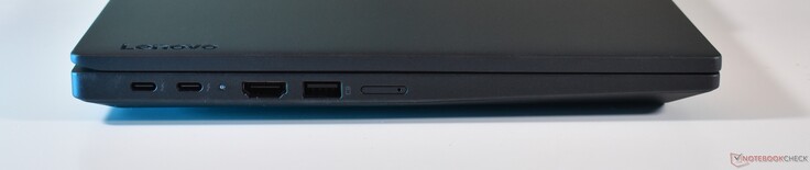 po lewej: 2x Thunderbolt 4, HDMI, USB-A 3.2 Gen 1, nanoSIM