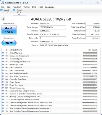 ADATA SE920 współpracuje z PCIe 4.0 x4