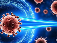 Obraz przedstawiający proces badań optogenetycznych (źródło obrazu: obraz wygenerowany przez sztuczną inteligencję)