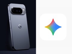Telefon Google Pixel z potrójnymi aparatami (po lewej) obok kolorowego logo Gemini AI (po prawej). (Źródło obrazu: nieoficjalna grafika)