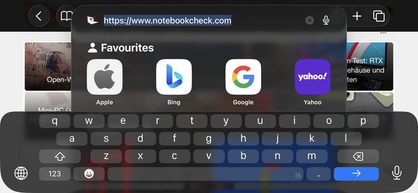 Krajobraz klawiatury (Safari Mobile 26)