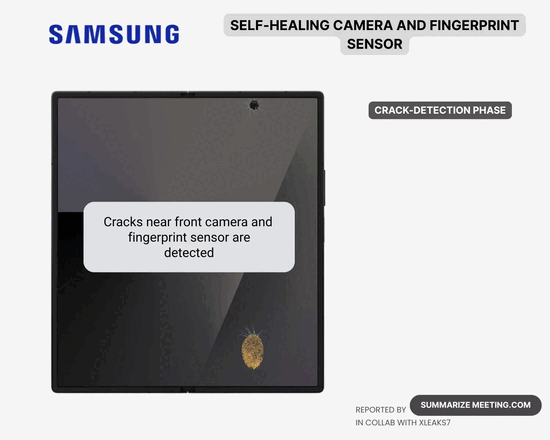 Patent Samsunga na samonaprawiający się wyświetlacz w składanych telefonach Galaxy (Źródło obrazu: Summarize Meeting)