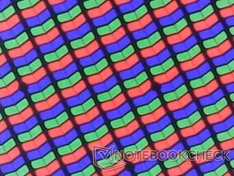 Wyraźna matryca subpikseli RGB z cienkiej błyszczącej nakładki