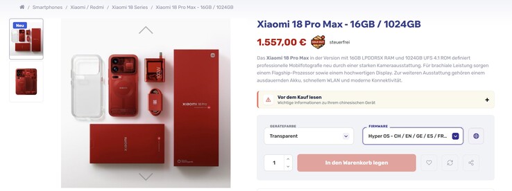 Czerwona, przezroczysta edycja modelu Xiaomi 18 Pro Max powinna być droższa niż pozostałe warianty kolorystyczne.