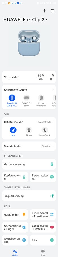 Audio Connect na Open Android z EMUI 14