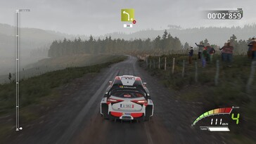 Na zdjęciu: zrzut ekranu z rozgrywki z gry „WRC 7: FIA World Rally Championship”.