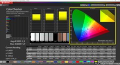 CalMAN ColorChecker (profil: Natywny, docelowa przestrzeń kolorów: P3)