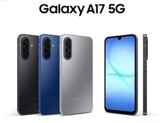 Model Galaxy A17 5G jest dostępny w kolorze czarnym, niebieskim i szarym. (Źródło zdjęcia: Samsung)