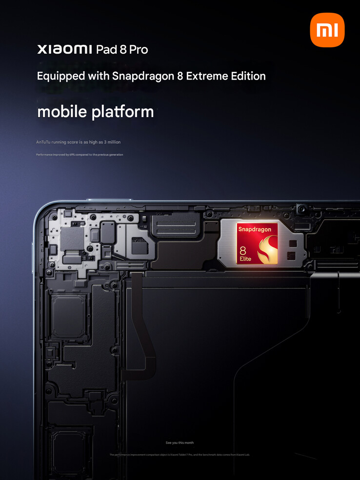 Xiaomi potwierdza SoC Pad 8 Pro (źródło obrazu: Xiaomi - przetłumaczone maszynowo)