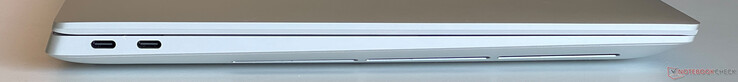 Po lewej: 2x USB-C 4.0 z Thunderbolt 4 (40 GBit/s, tryb DisplayPort ALT, Power Delivery)