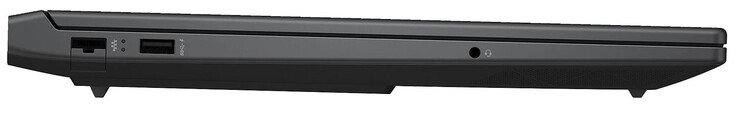 Lewa strona: Gigabit Ethernet, USB 3.2 Gen 1 (USB-A), audio combo