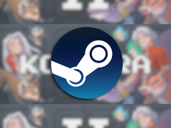 Na zdjęciu - logo Steam nad miniaturą gry, zamazane.