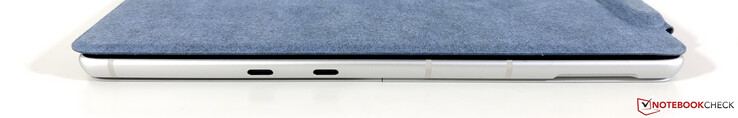 Po lewej: 2x USB-C 3.2 Gen.2 (10 Gbit/s, ładowanie, tryb DisplayPort ALT)
