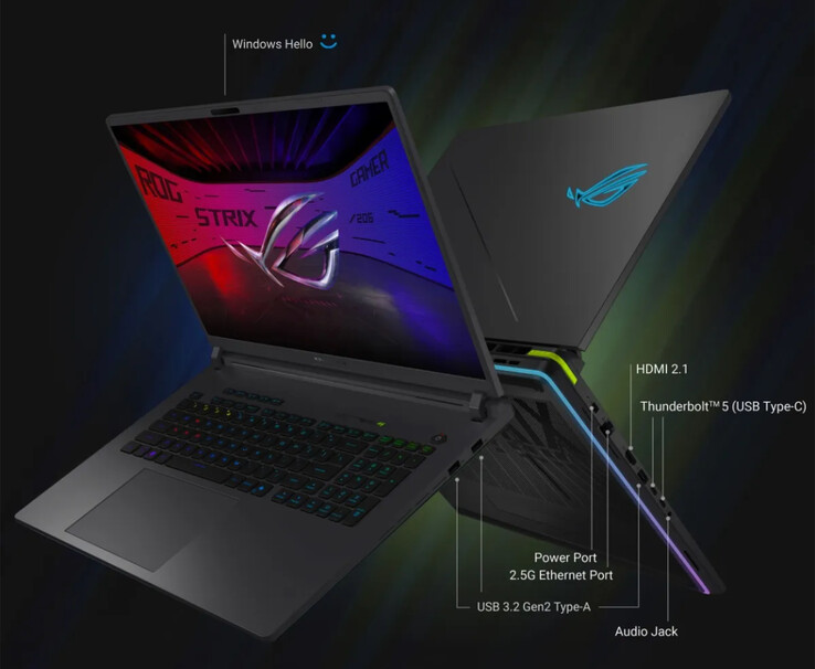 Firma Asus wyposażyła również model ROG Strix G16 2026 w baterię o pojemności 90 Wh, która obsługuje ładowanie o mocy 280 W.