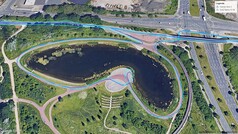 Przebieg testu GNSS: jezioro