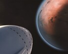 Obraz przedstawiający statek kosmiczny zmierzający w kierunku planety. (Źródło zdjęcia: SpaceX - Pexels)