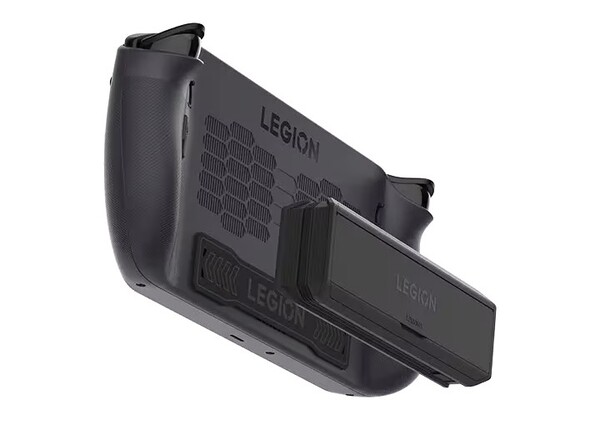 Power bank Legion Go 65W 12800mAH mocuje się magnetycznie z tyłu Legion Go S. (Źródło zdjęcia: Lenovo)
