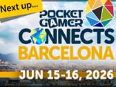 Oficjalna grafika promocyjna wydarzenia Pocket Gamer Connects Barcelona 2026.