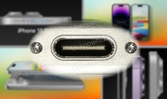Ujęcie z prawdziwego zdarzenia Apple iPhone&#039;a 15 Pro zdaje się potwierdzać, że znalazł się w nim port USB-C. (Źródło obrazu: 9To5Mac &amp;amp; @URedditor - edytowane)