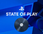 Baner promujący wydarzenie PlayStation State of Play z widocznym dyskiem do konsoli PS5