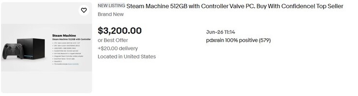 Urządzenie Steam Machine wystawione na eBayu. 