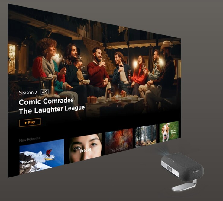 Przenośny projektor Viewsonic M1 Max ma wbudowaną funkcję strumieniowania wideo Google TV. (Źródło obrazu: Viewsonic)