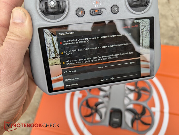 Dron zablokowany, start niemożliwy