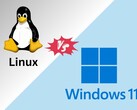 Porównanie wydajności w grach Linux vs Windows 11 z logo Tux i Windows