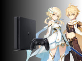 Postacie z Genshin Impact na zdjęciu obok PS4 (źródło zdjęcia: Cognosphere, Sony PlayStation z poprawkami)
