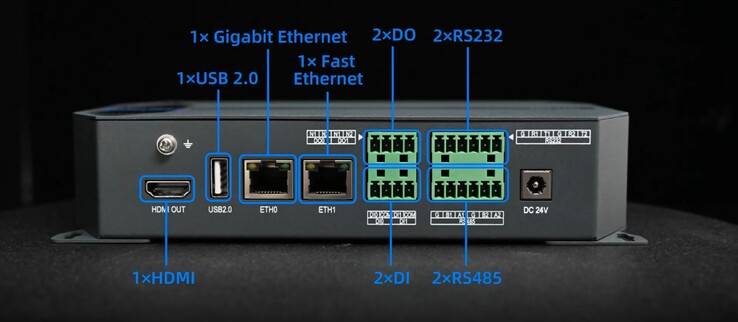 Urządzenie FCU3101 do przetwarzania brzegowego jest wyposażone w dwa porty Gigabit Ethernet, a także szereg kluczowych portów COM.