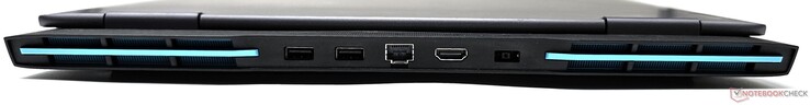 Tył: 2x USB 3.2 Gen2 Type-A, RJ-45 Ethernet, wyjście HDMI 2.1, wejście DC