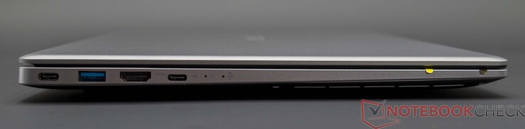 Lewa strona: Złącze zasilania USB-C, USB 3.0, HDMI, USB-C