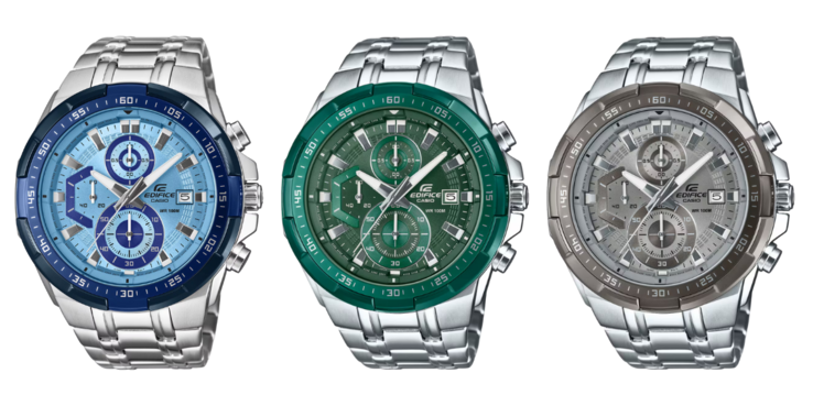 Od lewej do prawej: Casio EFR-539DE-2AV, EFR-539DE-3AV i EFR-539DE-8AV. (Źródło zdjęcia: Casio, edytowane)