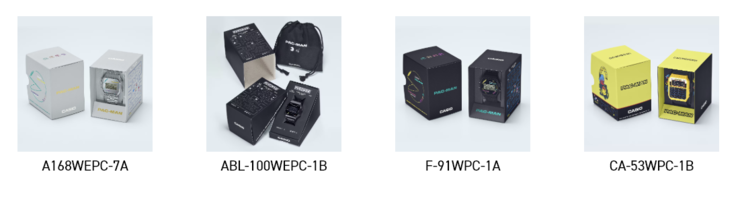 Specjalne opakowanie Pac-man x Casio dla wszystkich 4 nowych modeli. (Źródło zdjęcia: Casio)