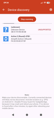 Gadgetbridge znajduje zegarek