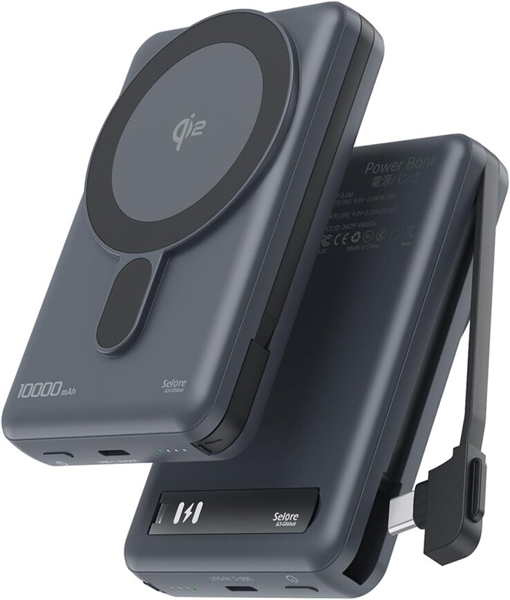 Magnetyczny Power Bank Selore&S-Global o pojemności 10 000 mAh. (Źródło zdjęcia: Selore&S-Global, edytowane)