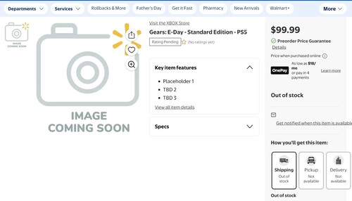 Oferta Walmart dla Gears of War: E-Day PS5 w przedsprzedaży pokazana