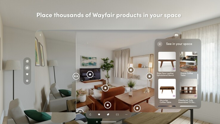 Zmień aranżację i odśwież swój pokój dzięki Vision Pro. (Źródło: Wayfair)