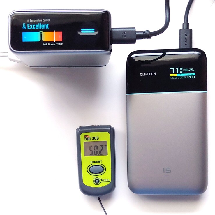Podczas testów Cuktech 10 Ultra osiągnął temperaturę 50,2°C (122,4°F).