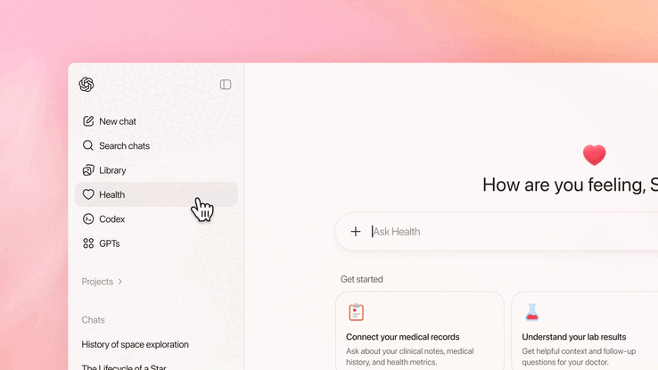 OpenAI twierdzi, że rozmowy w ramach ChatGPT Health nie będą wykorzystywane do szkolenia modeli fundacji. (Źródło obrazu: OpenAI)