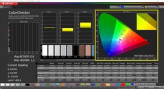 CalMAN ColorChecker (docelowa przestrzeń barw P3)