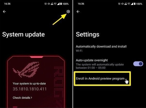 Jak zarejestrować się w programie Android 16 Beta na ROG Phone 9? (Źródło obrazu: Fora ROG)