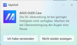 Gdy tylko zejdziesz poniżej jasności Windowsa wynoszącej 60%, wyskakuje powiadomienie ostrzegawcze.