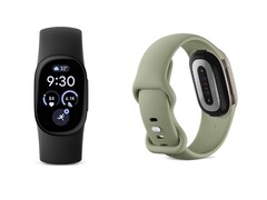 Fitbit Edge w kolorach obsydianowym i oliwkowym.