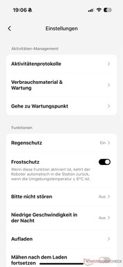 Menu ustawień